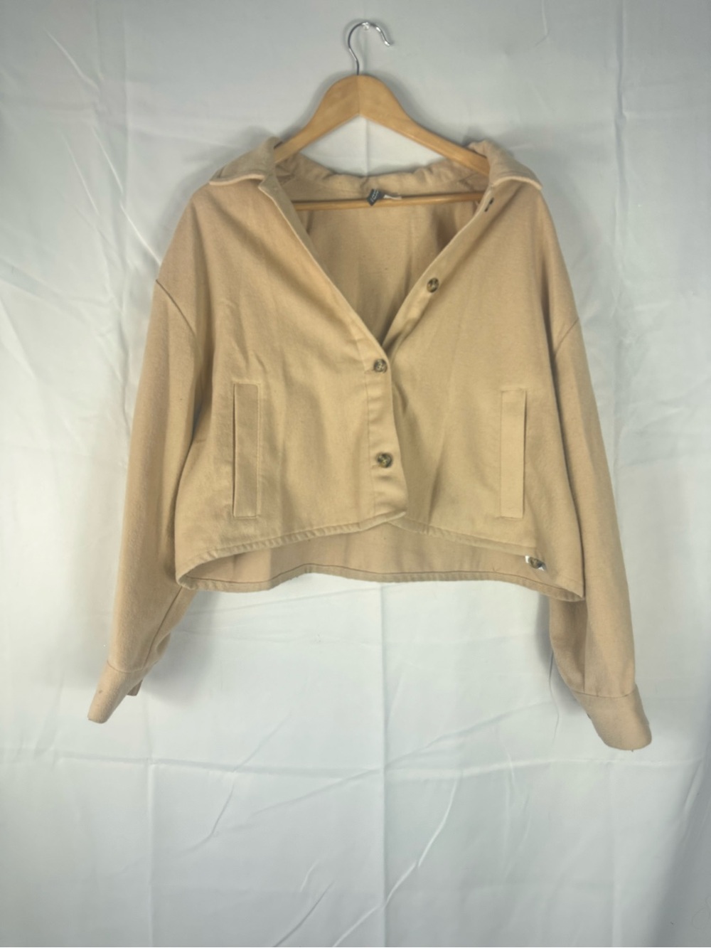 Divided Beige Cropped Button Jacket - Women